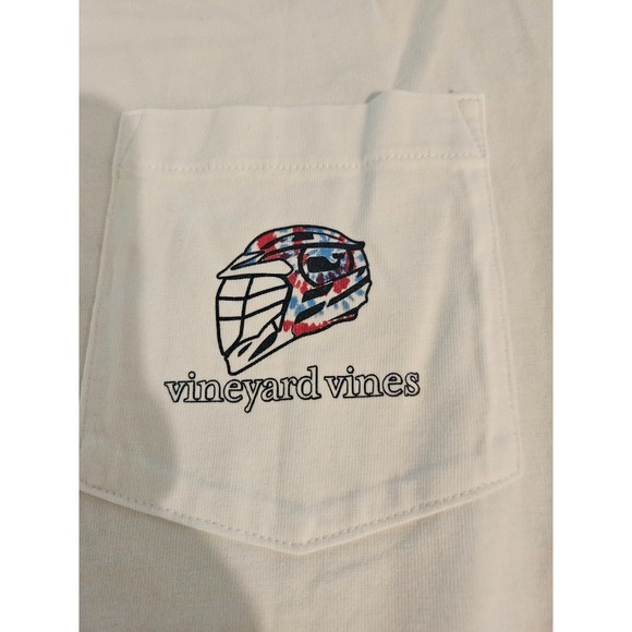 Limited Edition Vineyard Vines T-Shirt  Mens XL Lax Lacrosse White Long Sleeve - Picture 4 of 8